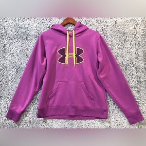 Under Armour UA Storm Semi Fitted Hoodie, Purple Magenta Yellow, Women's M